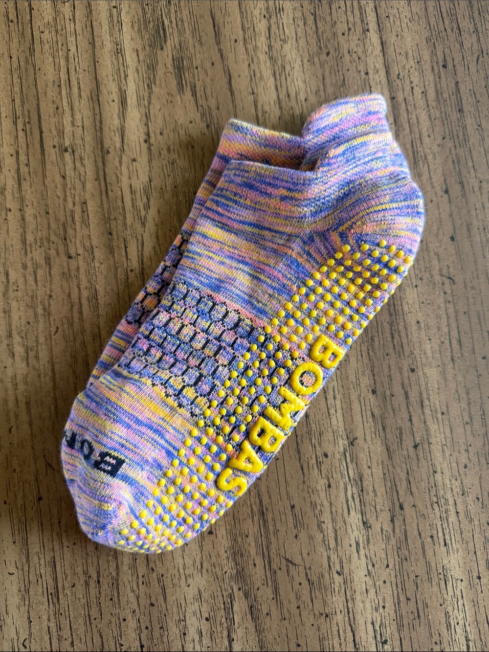 🌺3/$20 Bombas Multicolor Purple Pink Yellow No-Show Grip Socks NWOT